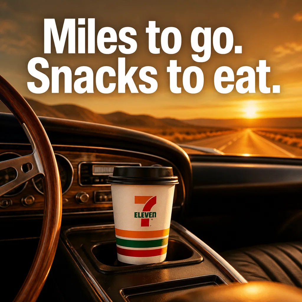 7-Eleven ad concept example: The Road Trip Essential