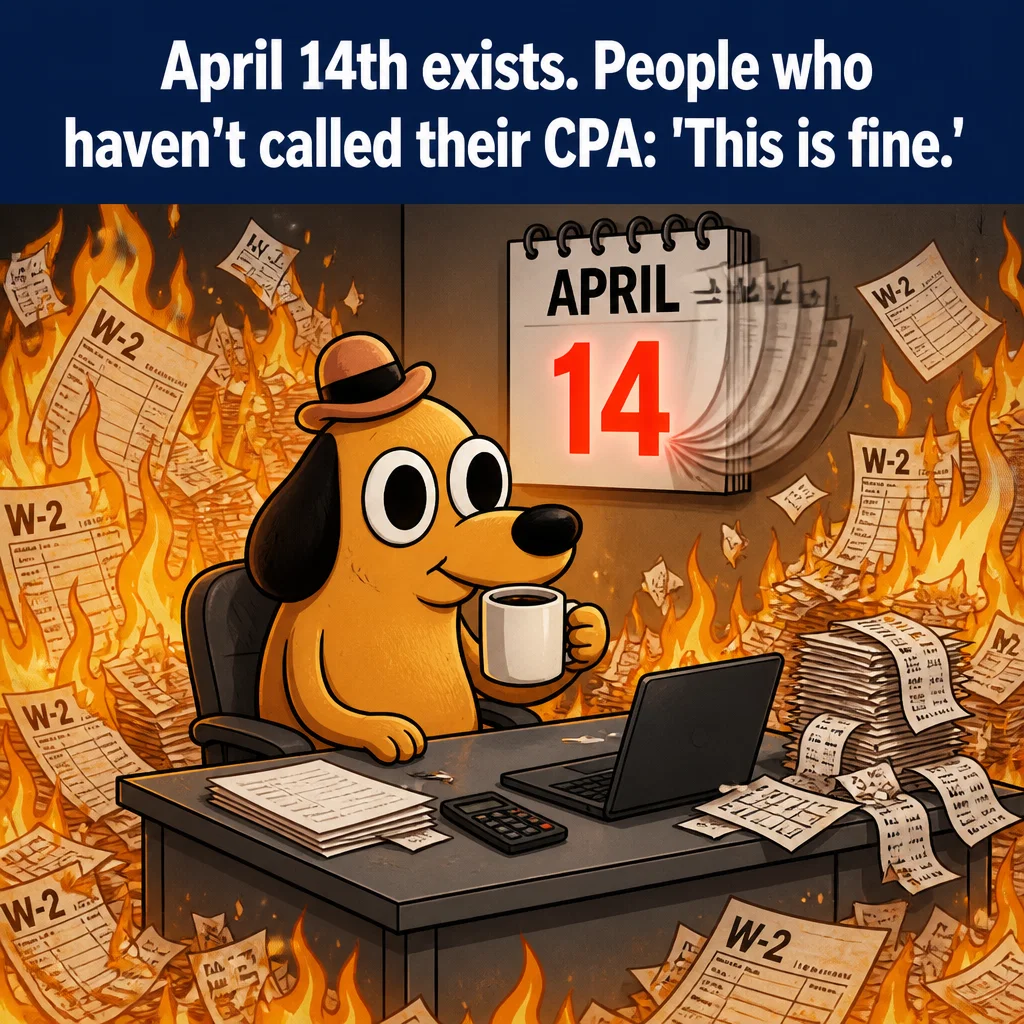 Accountant meme ad example: The Calendar Crunch