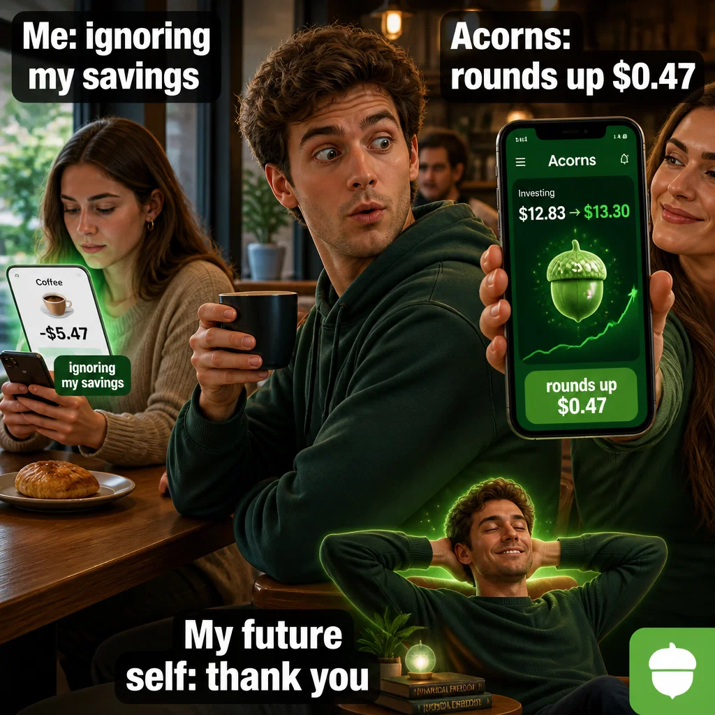 Acorns ad and meme examples