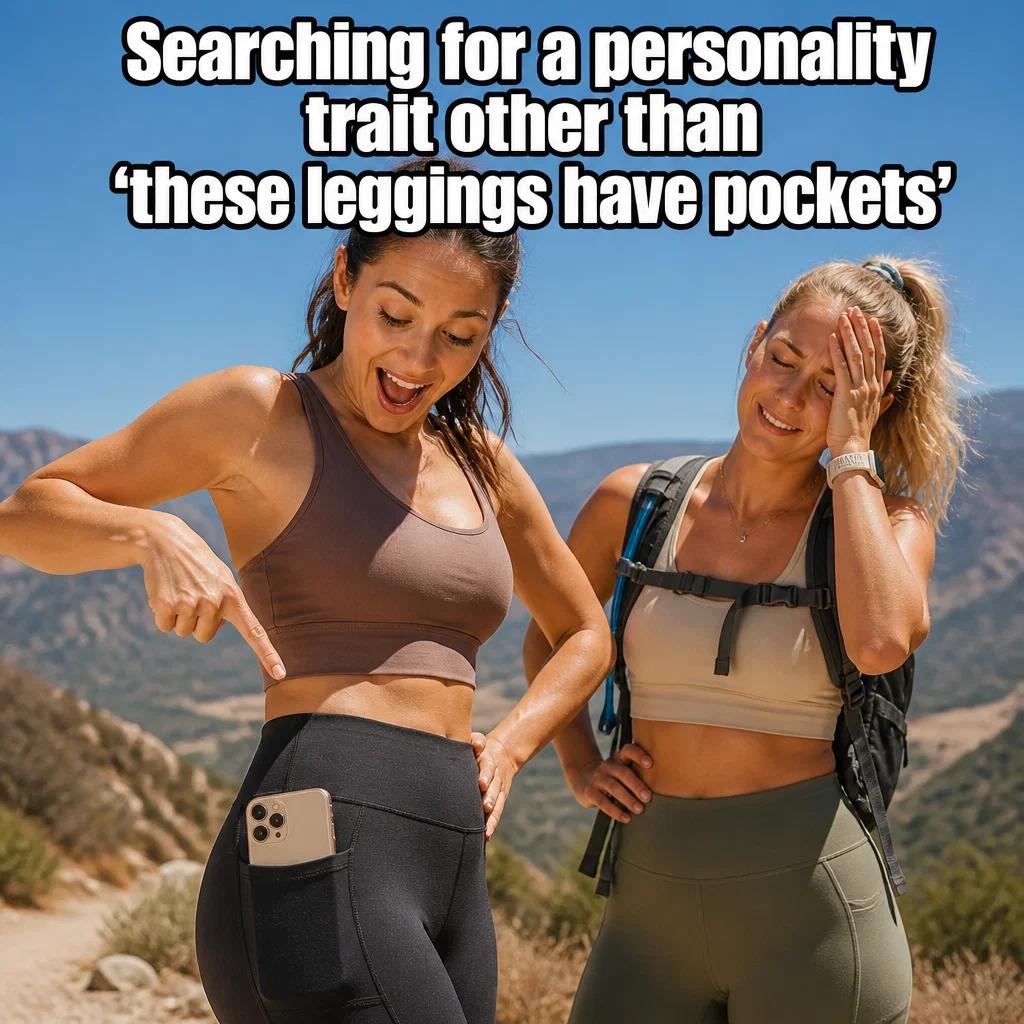 Activewear Brand meme ad example: The Pocket Revelation