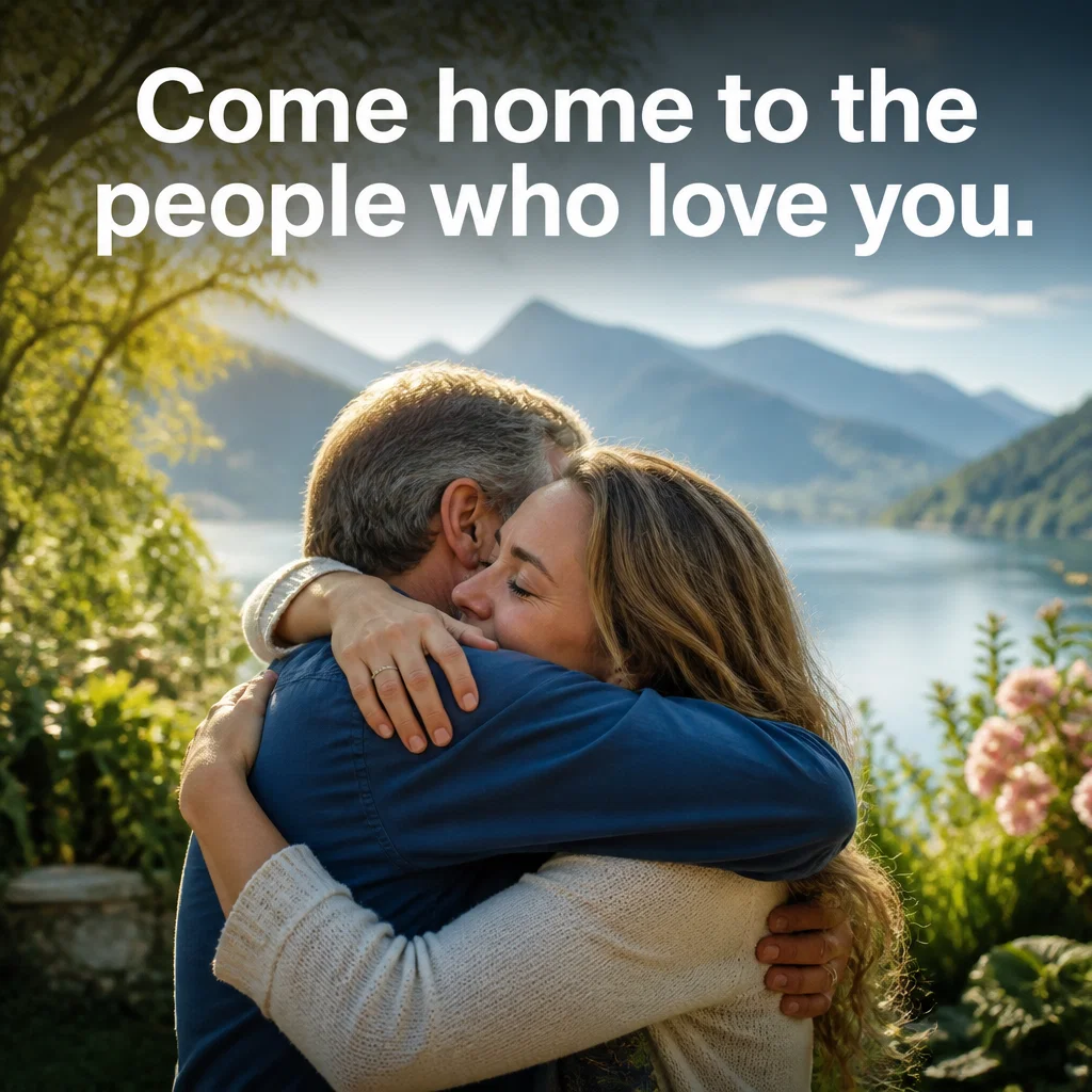 Addiction Treatment ad concept example: The Family Hug
