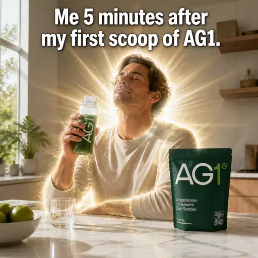AG1 meme ad example: The First Scoop Feeling