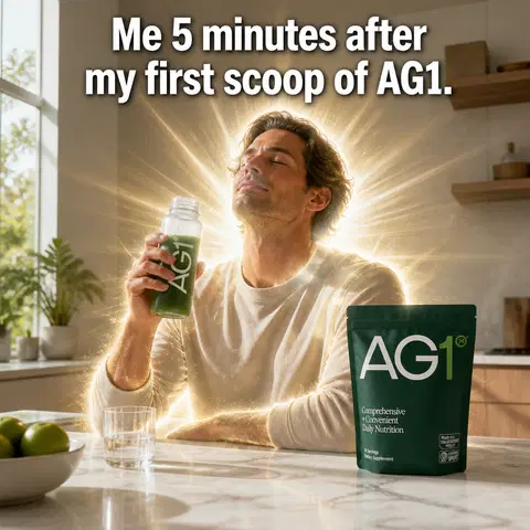 AG1 meme ad example: The First Scoop Feeling