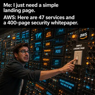 Amazon meme ad example: AWS Complexity Curve