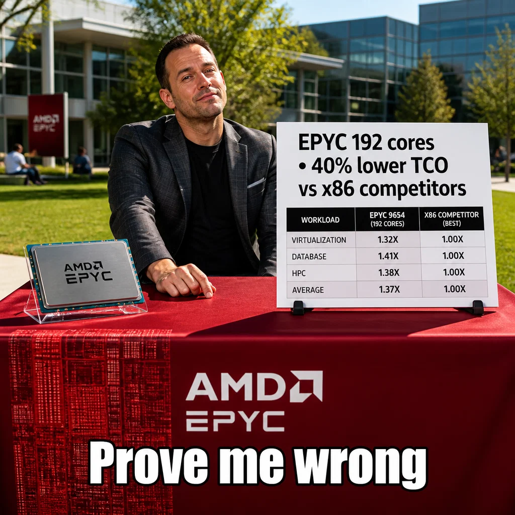 AMD meme ad example: Change My Mind