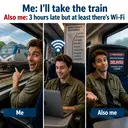 Amtrak ad and meme examples