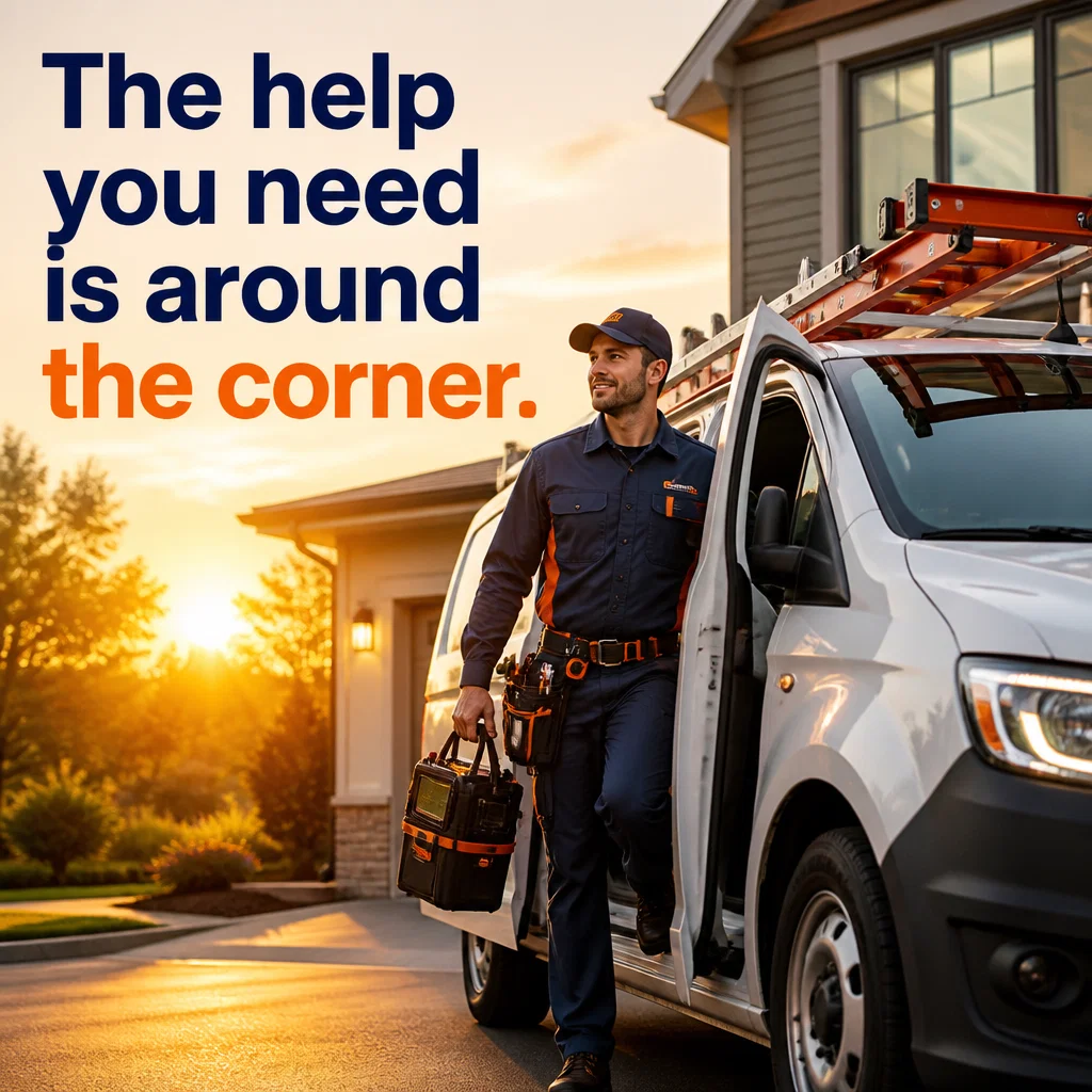 Appliance Repair ad concept example: The Hero's Arrival
