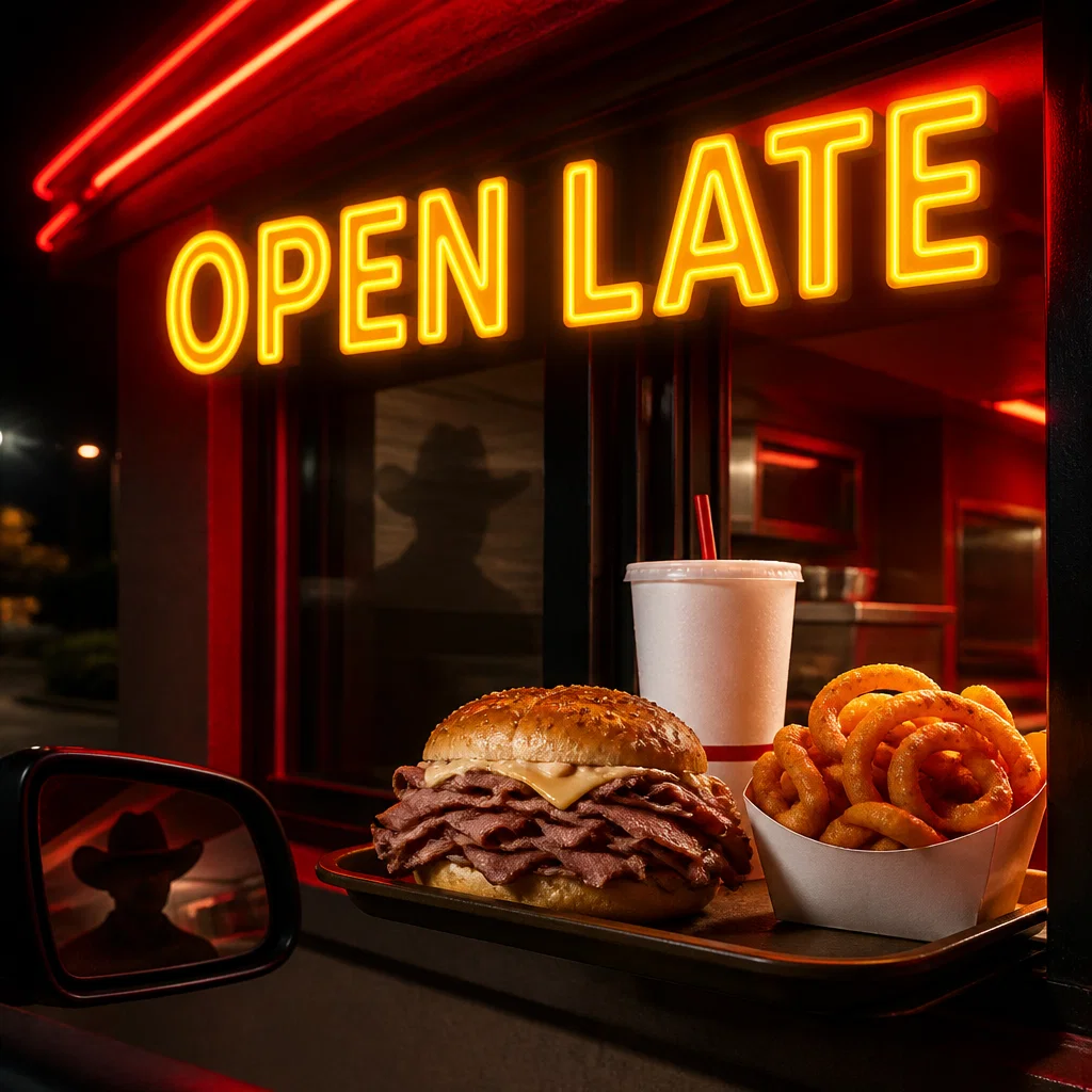 Arby's ad concept example: Drive-Thru Neon