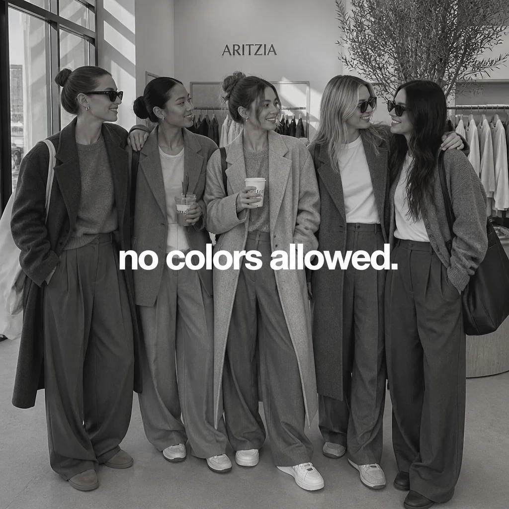 Aritzia meme ad example: Neutral Only Club