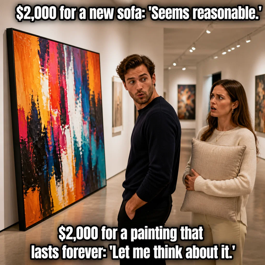 Art Gallery meme ad example: The Art Budget Logic