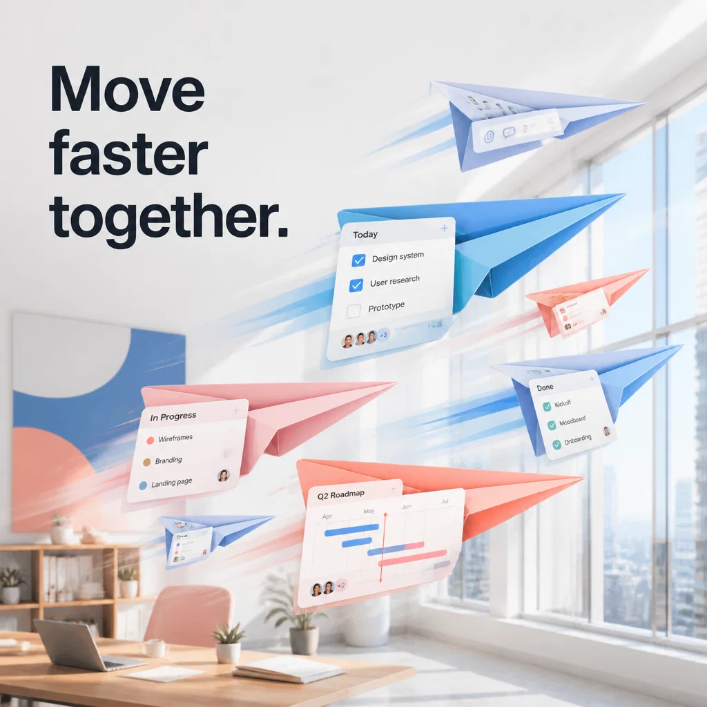 Asana ad concept example: Velocity of Progress