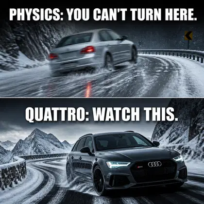 Audi meme ad example: The Quattro Reality