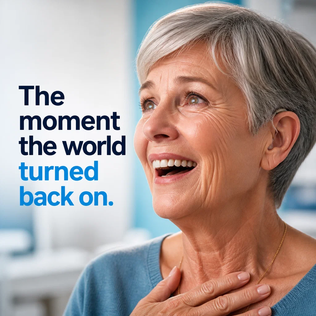 Audiologist ad concept example: The First Moment