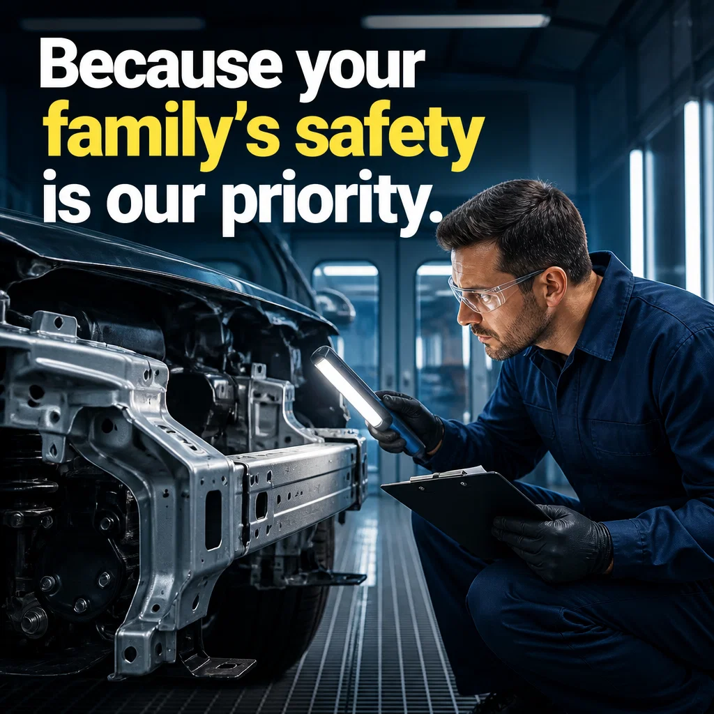 Auto Body Shop ad concept example: The Final Inspection
