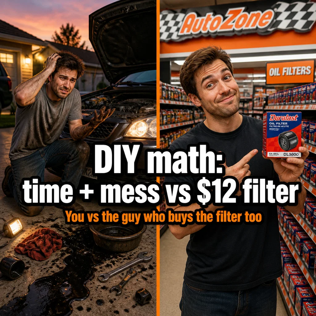 AutoZone meme ad example: Oil Change Math