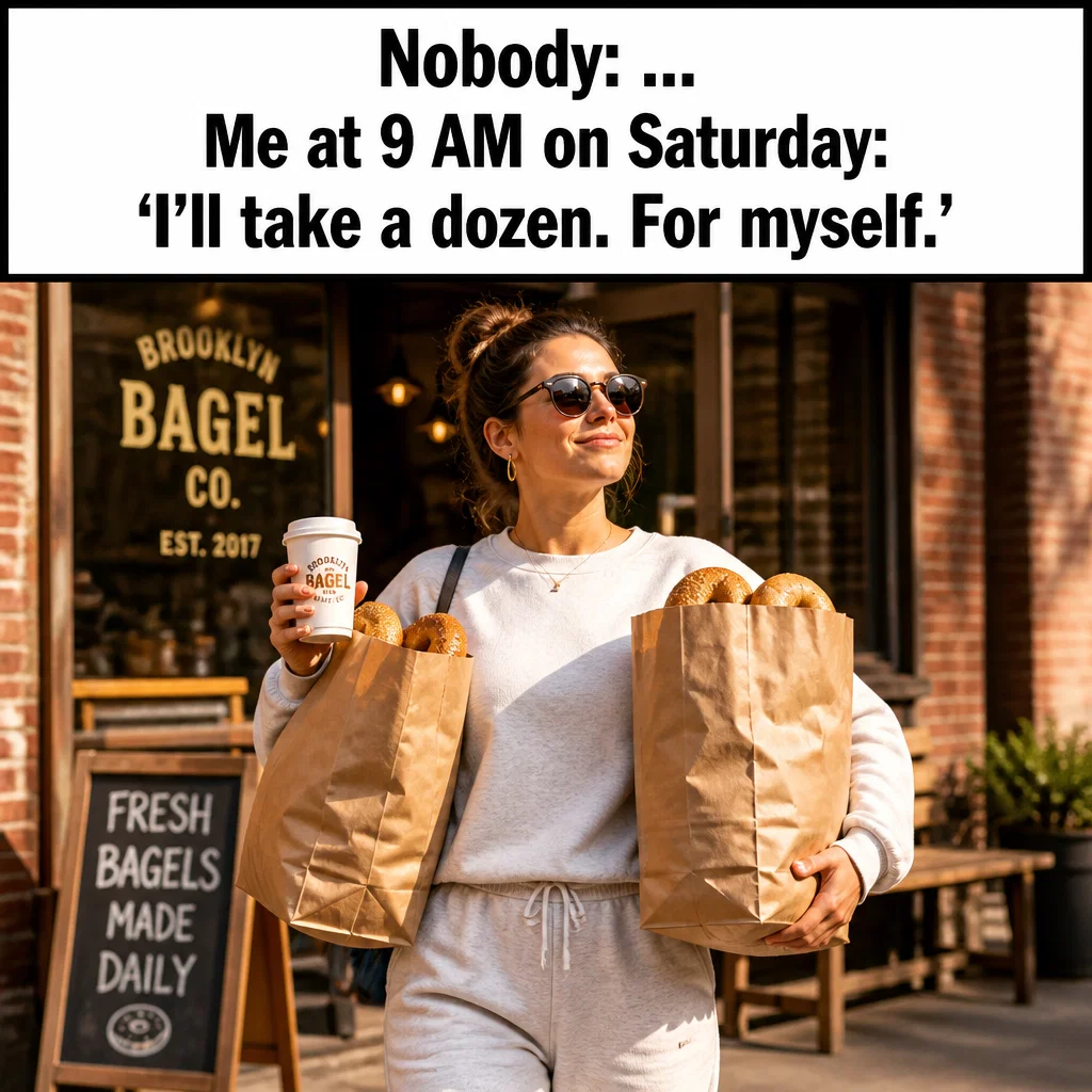 Bagel Shop meme ad example: The Weekend Warrior