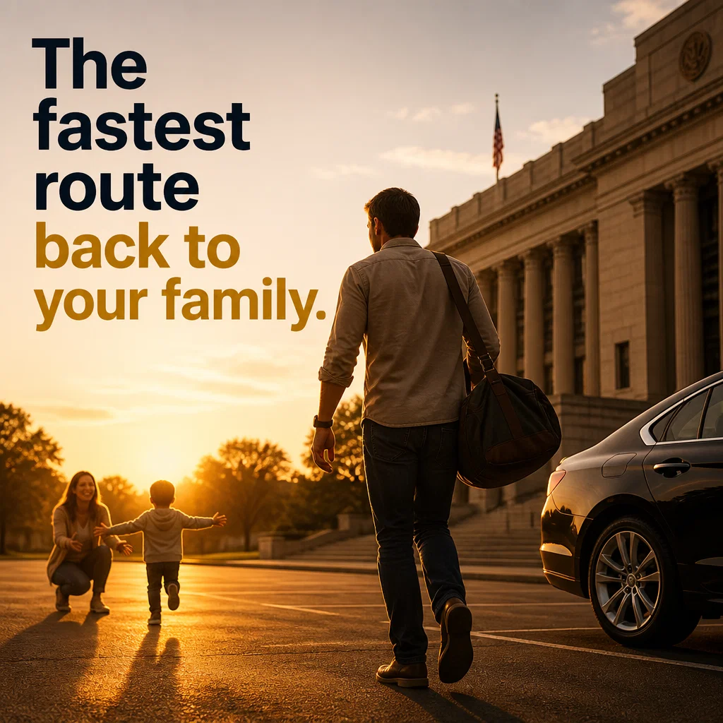 Bail Bonds ad concept example: The Clear Path Home