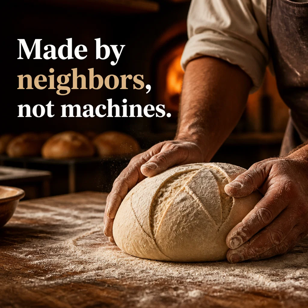 Bakery ad concept example: The Baker's Hands
