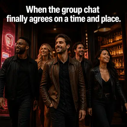 Bar meme ad example: The Group Chat Struggle