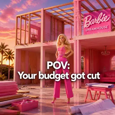 Barbie meme ad example: Dreamhouse Fail