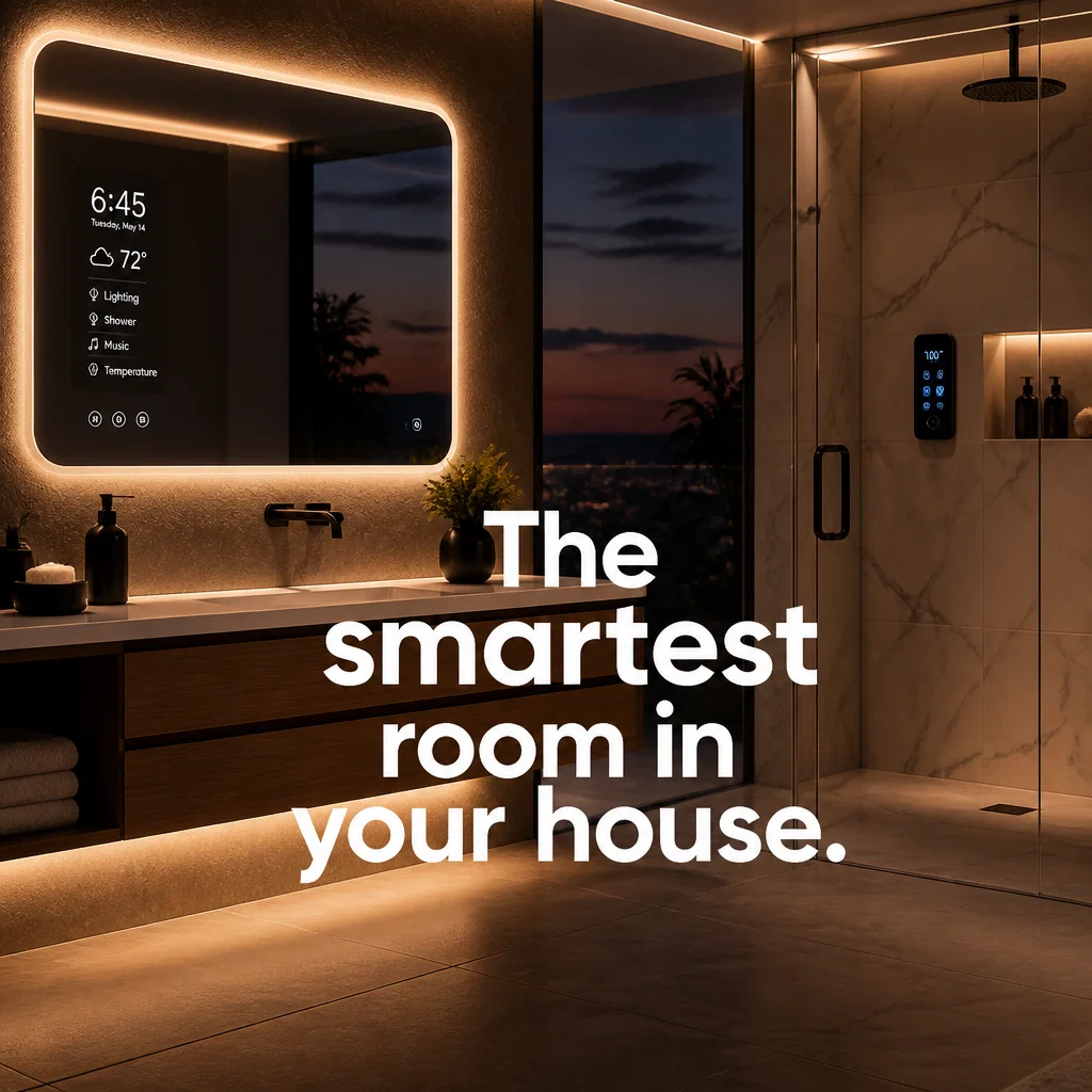 Bathroom Remodeling ad concept example: The Tech-Ready Bathroom