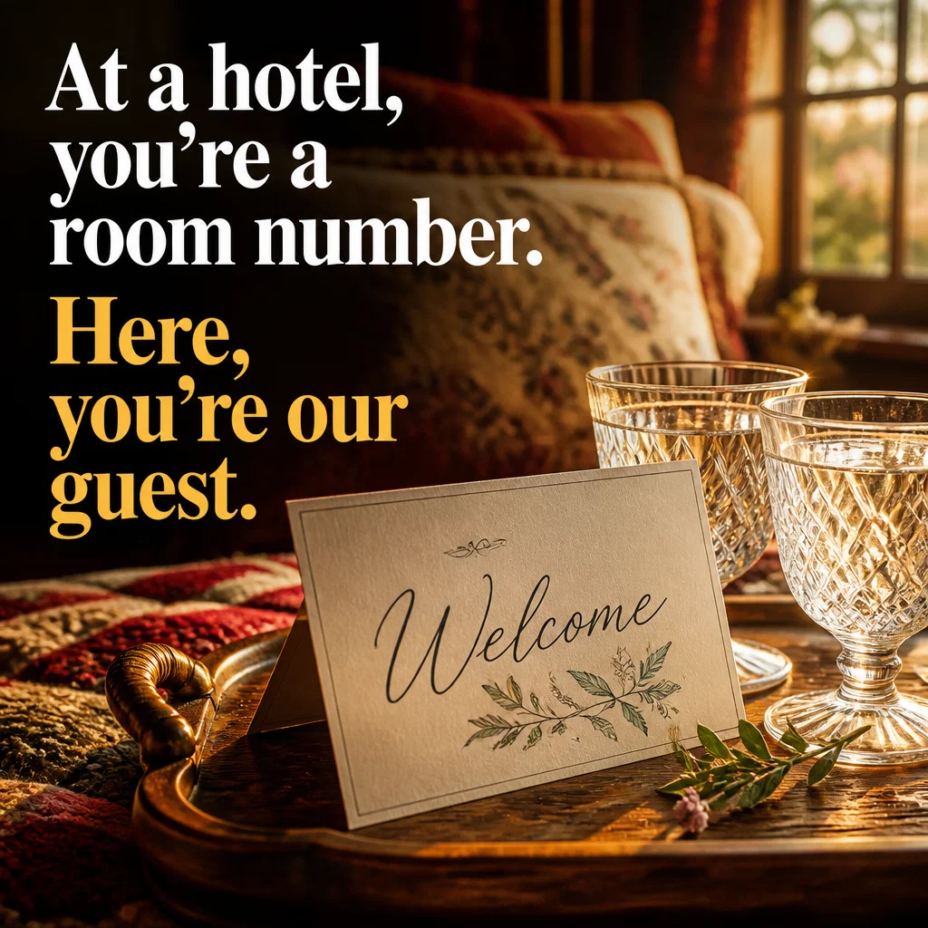 Bed and Breakfast ad concept example: The Welcome Detail