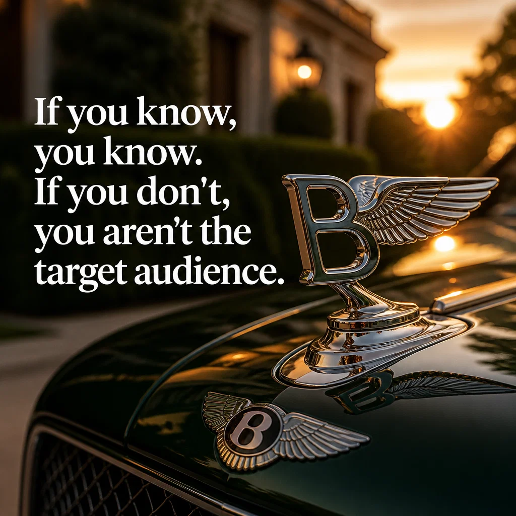 Bentley meme ad example: Stealth Wealth Logic