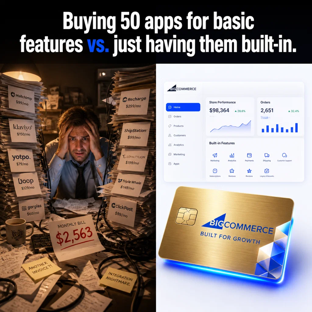BigCommerce meme ad example: Total Cost of Ownership