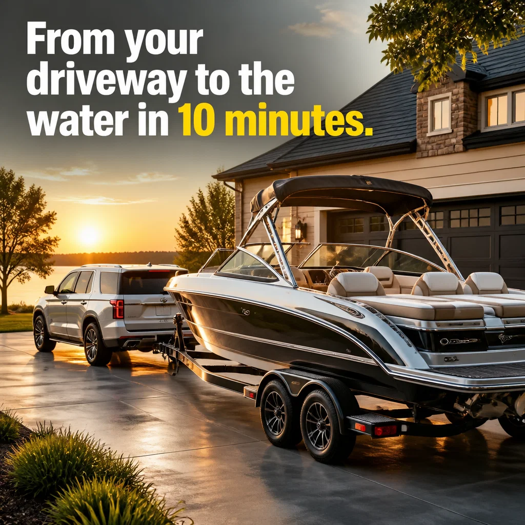 Boat Dealership ad concept example: The Ready-to-Tow