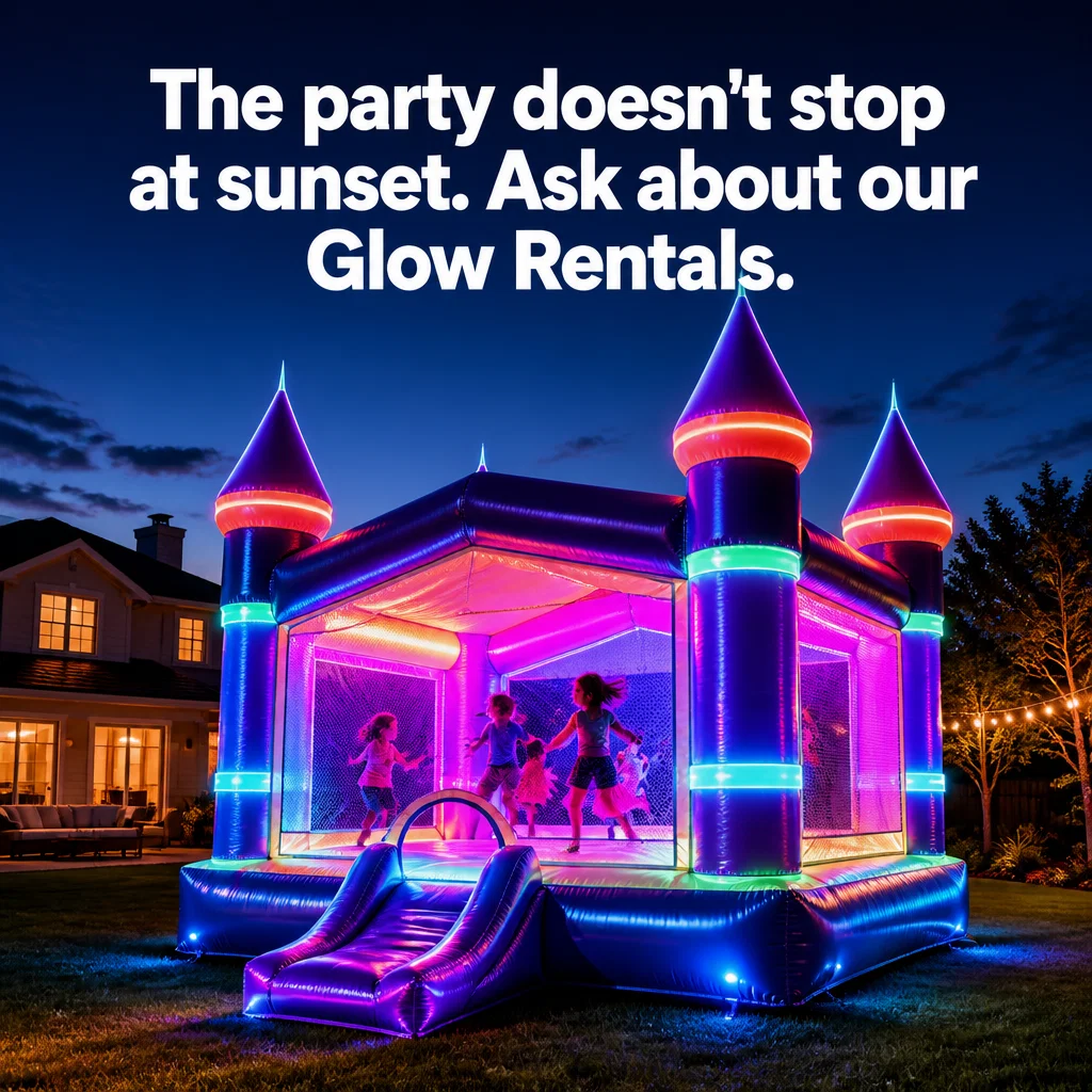 Bounce House Rental ad concept example: The Night Party