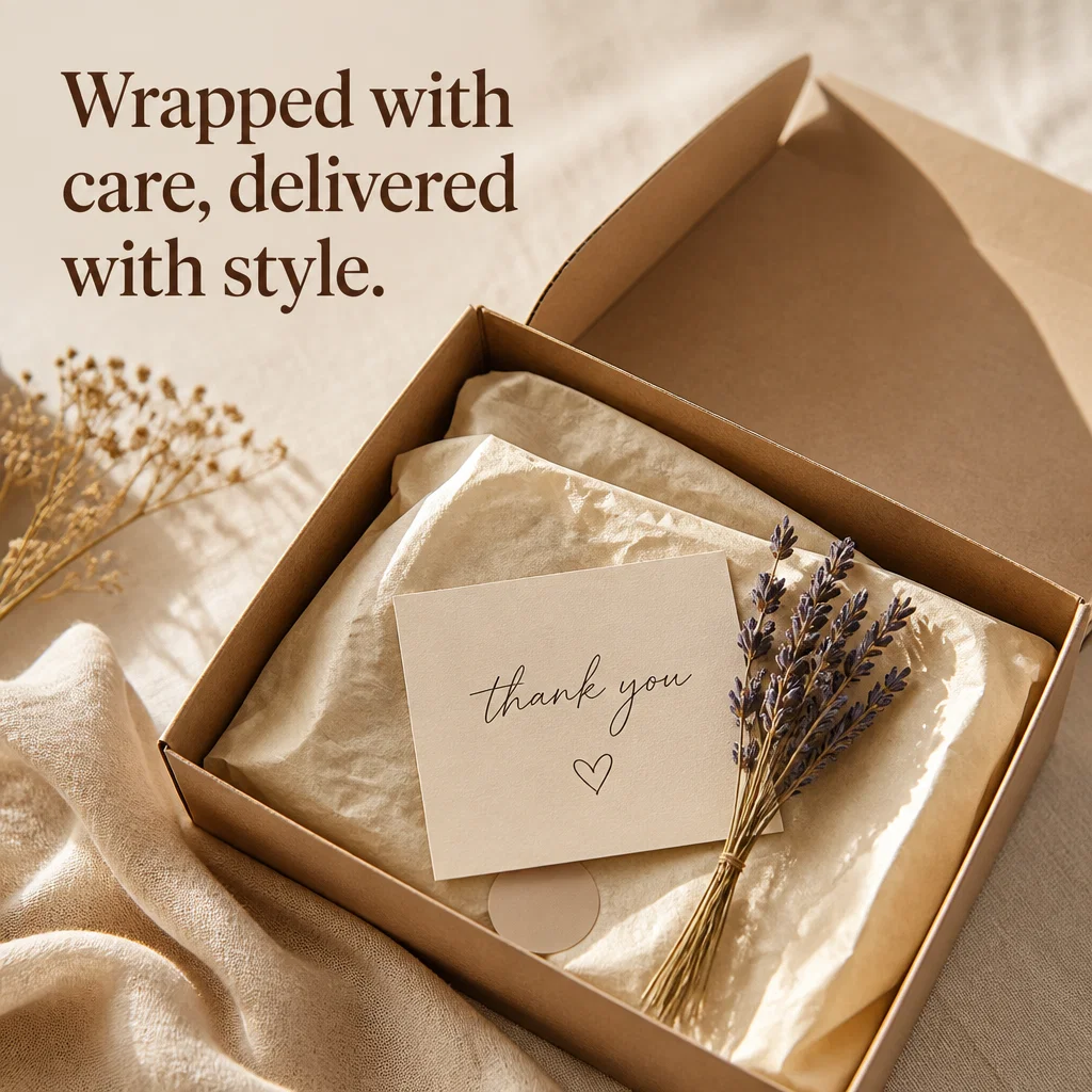 Boutique ad concept example: Unboxing Elegance