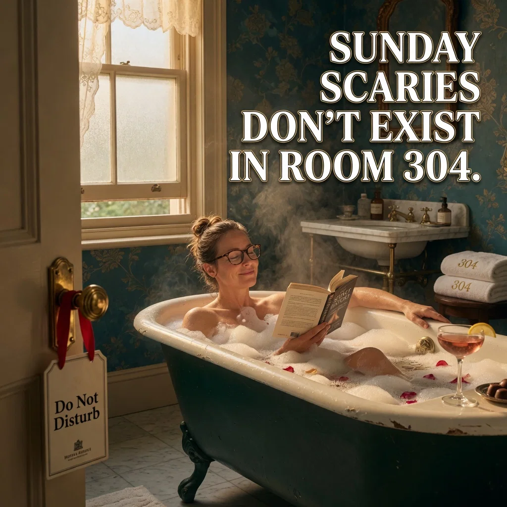 Boutique Hotel meme ad example: The Sunday Scaries Cure