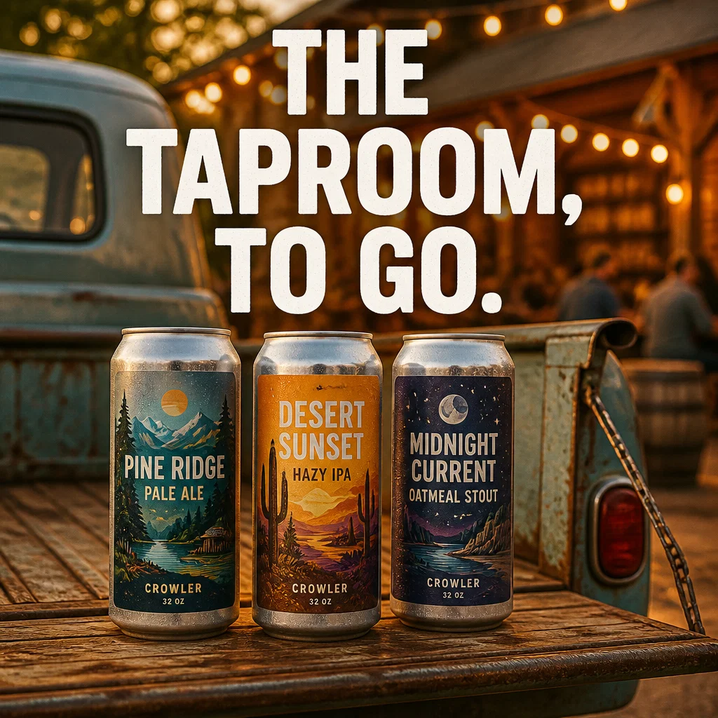 Brewery ad concept example: The Crowler Carry-Out