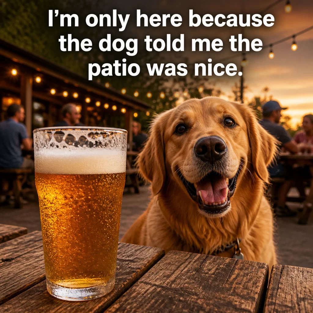 Brewery meme ad example: The Dog Friendly Draw