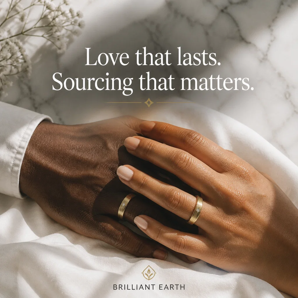 Brilliant Earth ad concept example: Couple Hands Detail