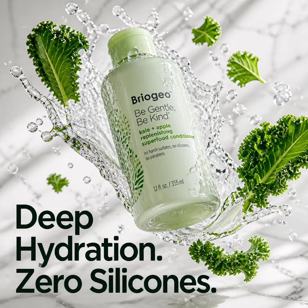 Briogeo ad concept example: The Texture Splash