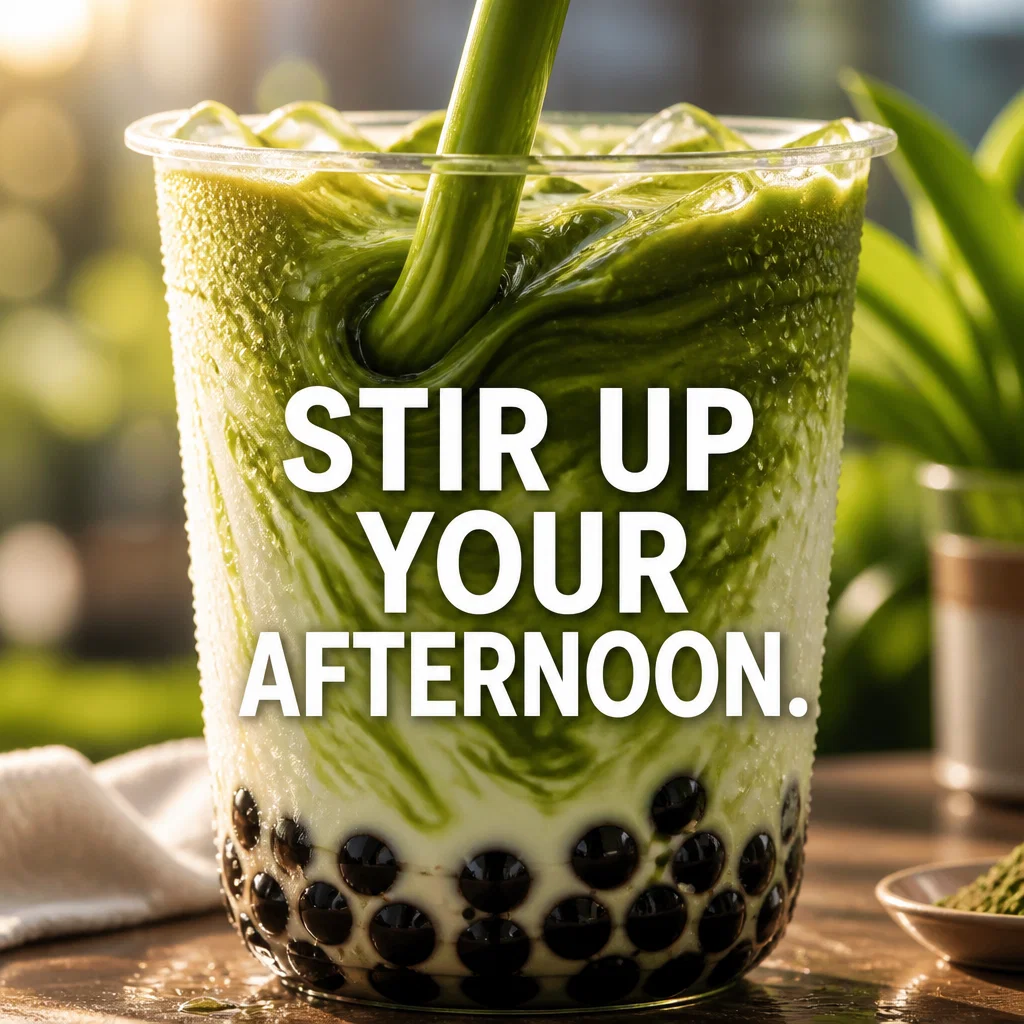 Bubble Tea ad concept example: The Golden Hour Swirl