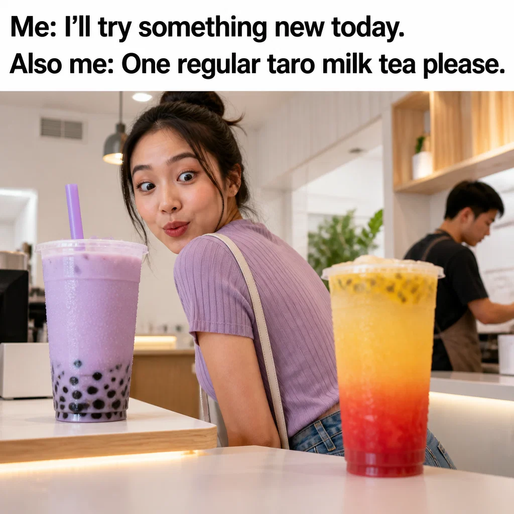 Bubble Tea meme ad example: The Decision Crisis