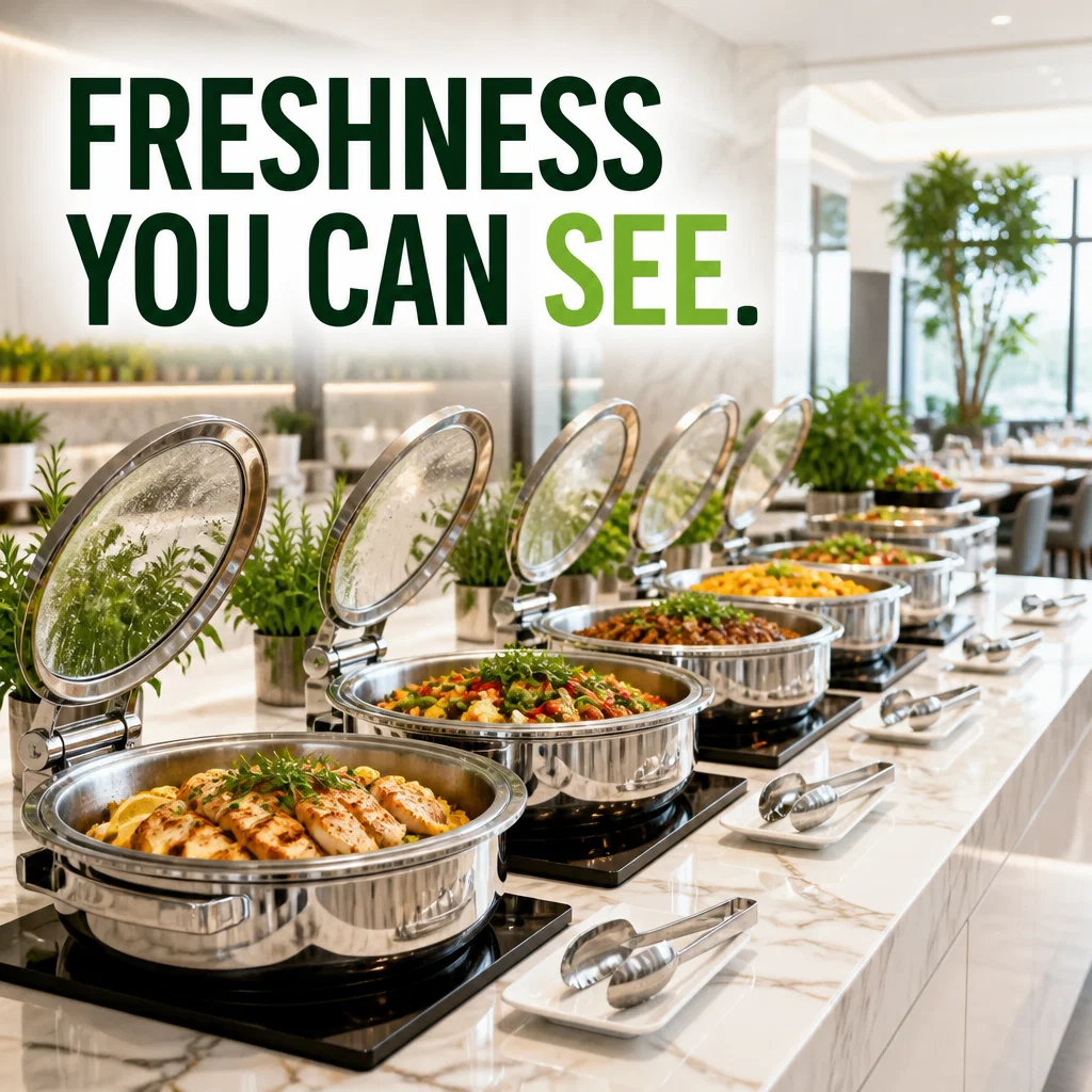 Buffet Restaurant ad concept example: Clean & Modern Dining