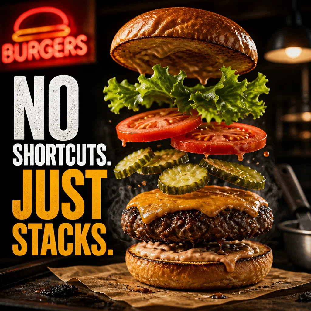 Burger Joint ad concept example: The Stack Architect