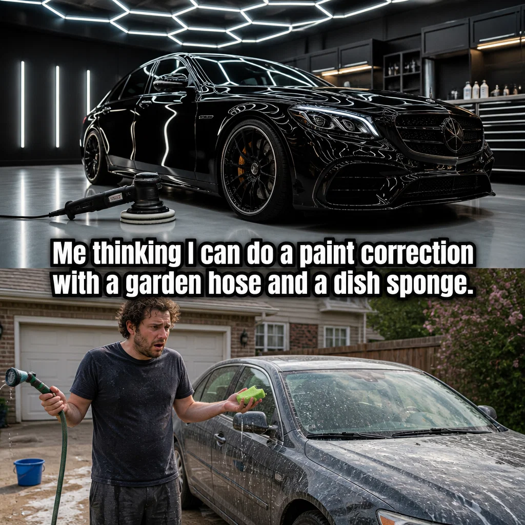 Car Detailing meme ad example: The DIY vs Pro Debate