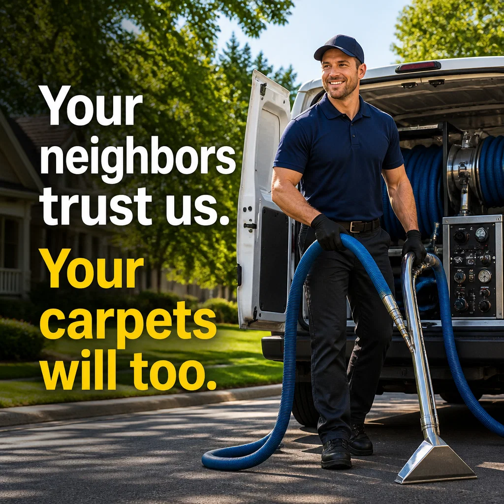 Carpet Cleaning ad concept example: Professional Pride