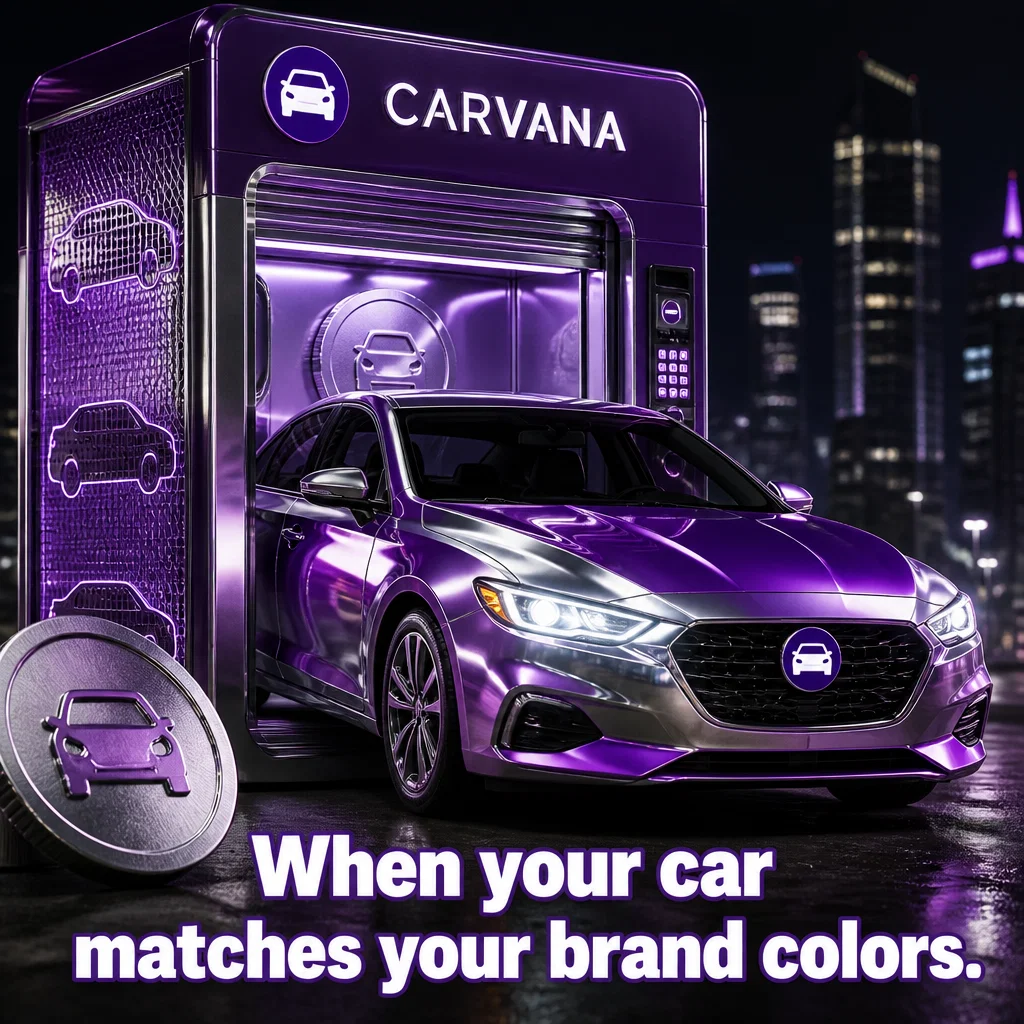 Carvana meme ad example: Purple Flex