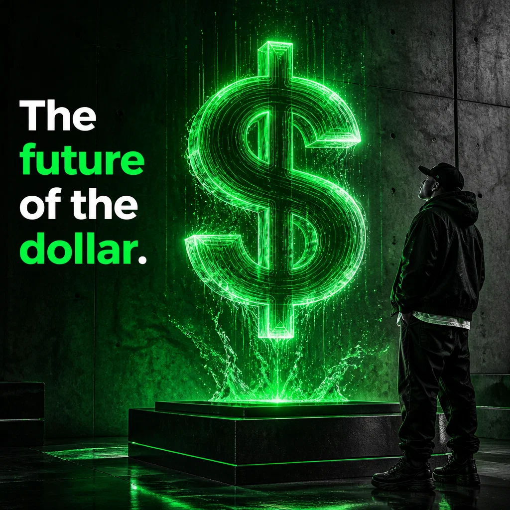 Cash App ad concept example: Cyber-Fintech Aesthetic
