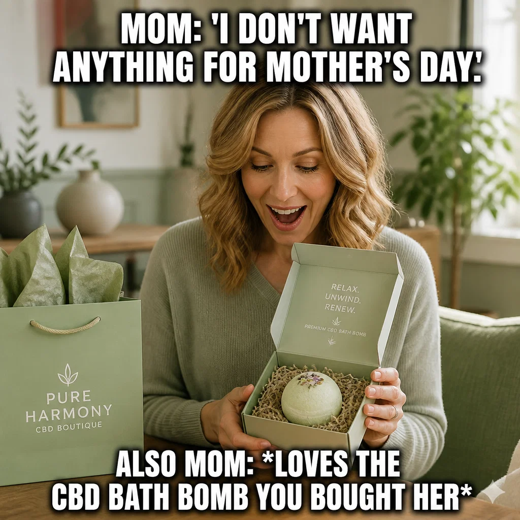 CBD Store meme ad example: Gifting Logic