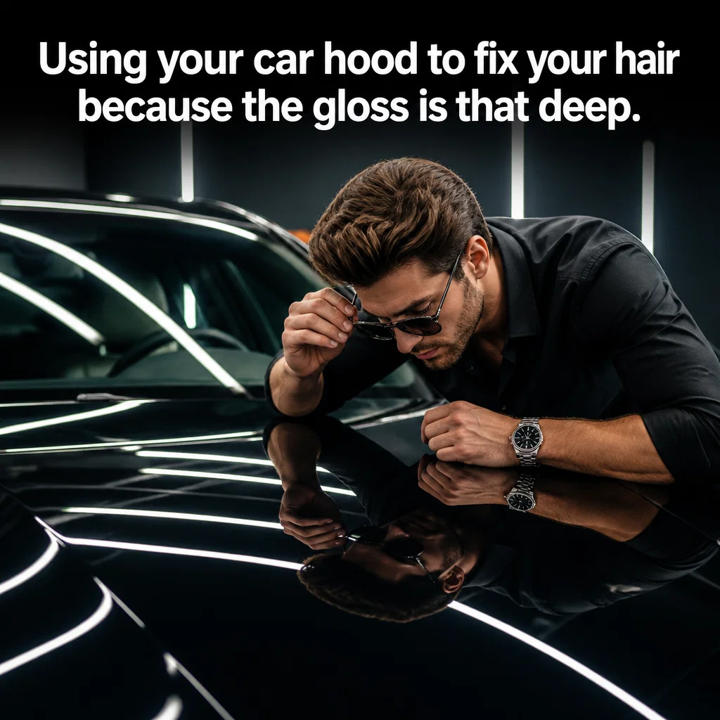 Ceramic Coating meme ad example: The Mirror Check