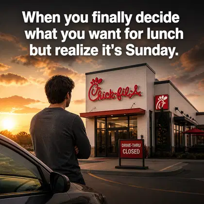 Chick-fil-A meme ad example: The Sunday Dilemma