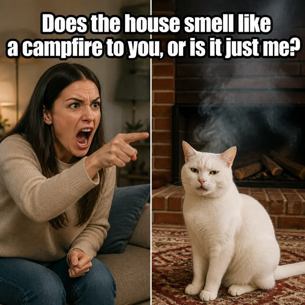 Chimney Sweep meme ad example: The Smoke Smell