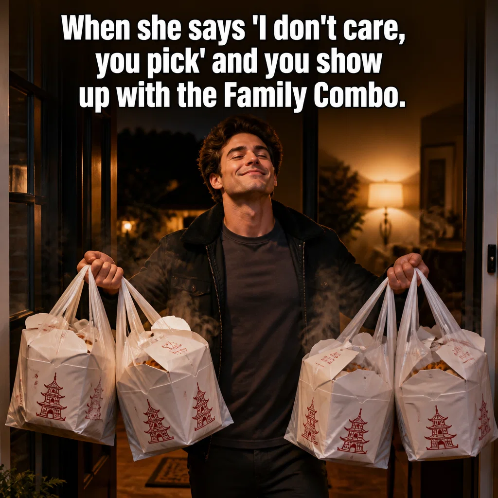 Chinese Restaurant meme ad example: Date Night Hero