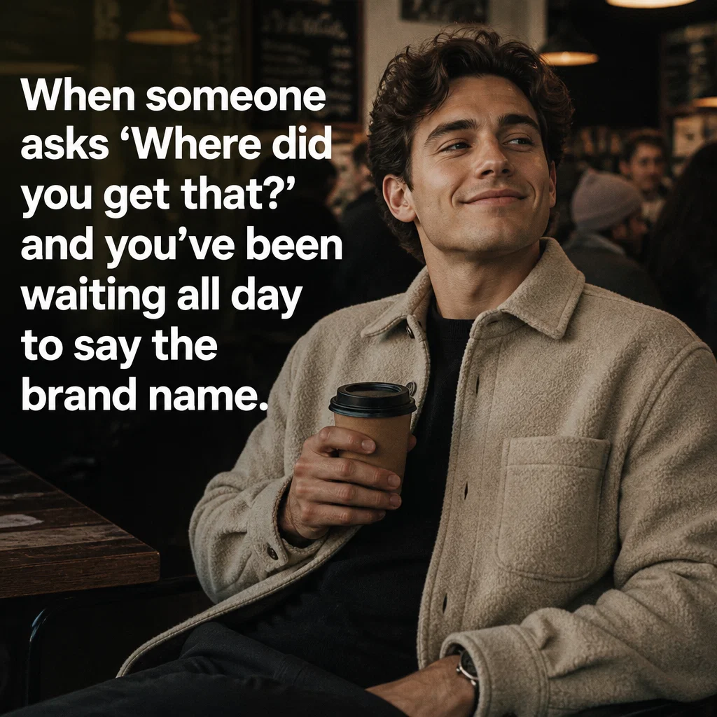 Clothing Brand meme ad example: The Compliment Loop